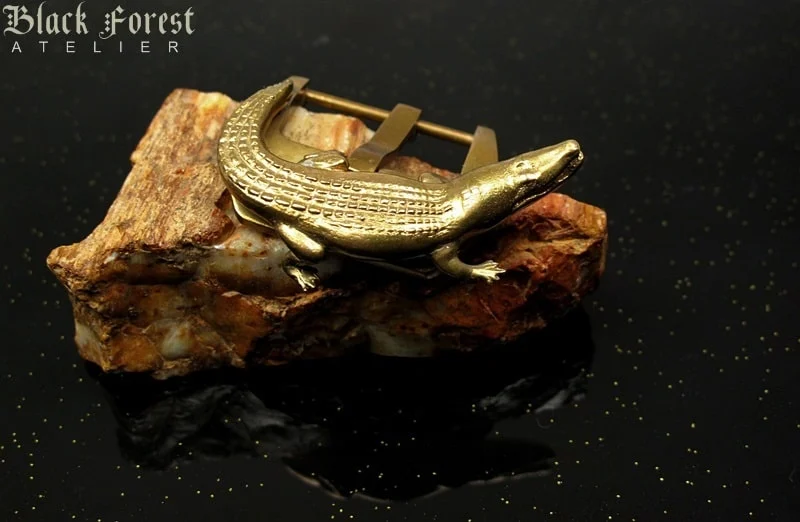 Alligator Yellow Bronze Buckle 24/26mm