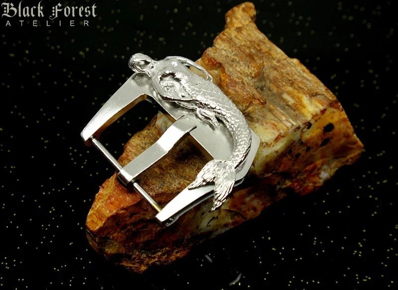 Mermaid Chrome Plated (Silver color) Buckle for Seiko, Panerai, Maranez, Sevenfriday