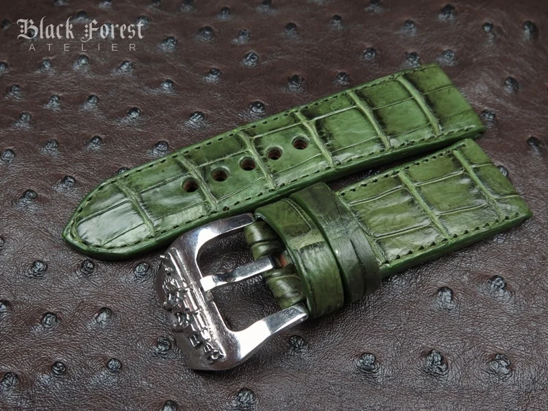 28mm/24mm Handmade Genuine Crocodile Belly Strap QK65 – image 3