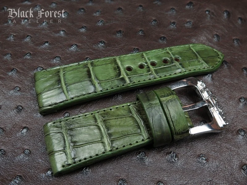 28mm/24mm Handmade Genuine Crocodile Belly Strap QK65 – image 2