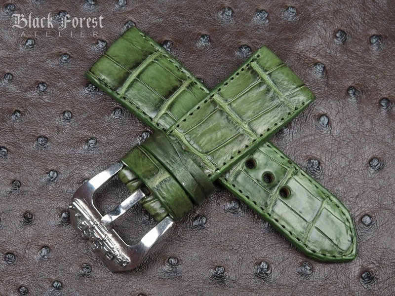 28mm/24mm Handmade Genuine Crocodile Belly Strap QK65