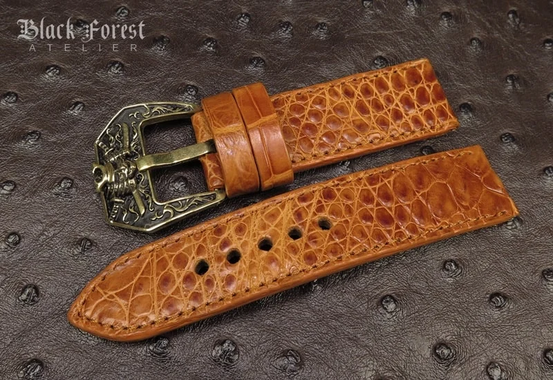 24mm Handmade Genuine Alligator Belly Strap QK70 – image 3