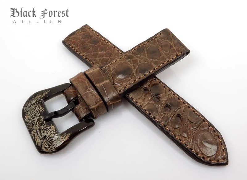 22mm Handmade Genuine Crocodile Belly Strap QK75