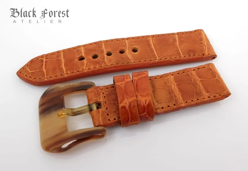 22mm Handmade Genuine Crocodile Belly Strap QK79 – image 3
