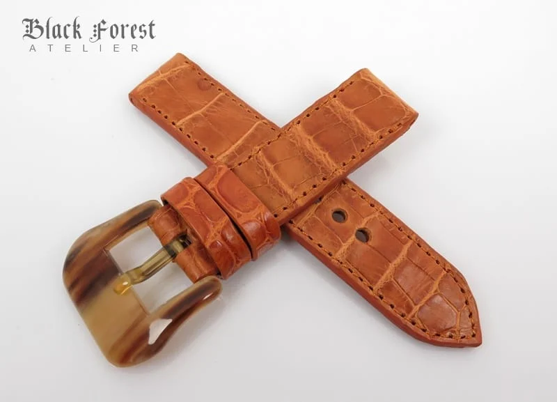 22mm Handmade Genuine Crocodile Belly Strap QK79
