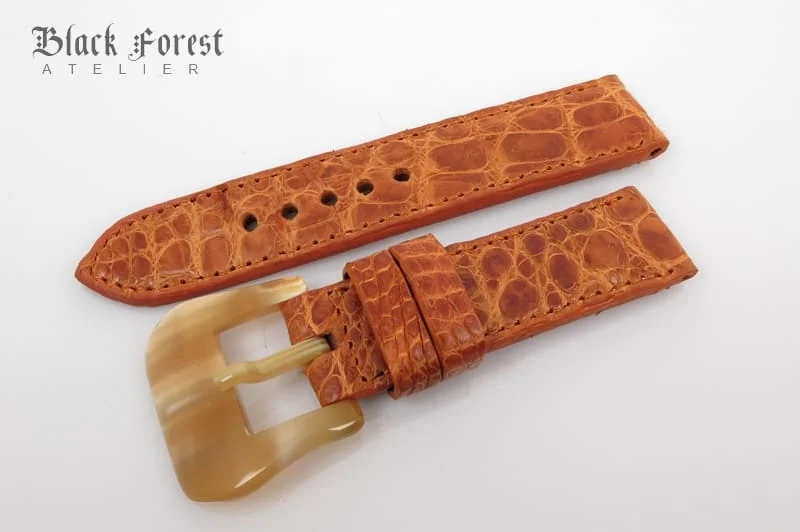 22mm Handmade Genuine Crocodile Belly Strap QK80 – image 3