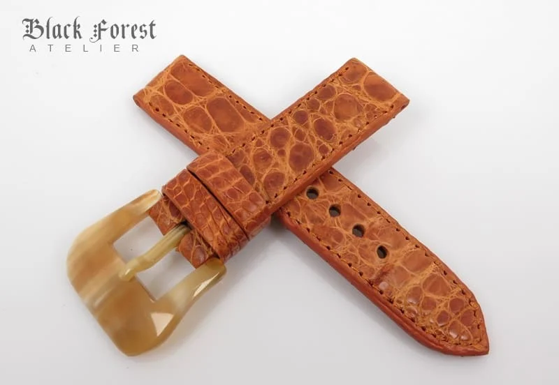 22mm Handmade Genuine Crocodile Belly Strap QK80