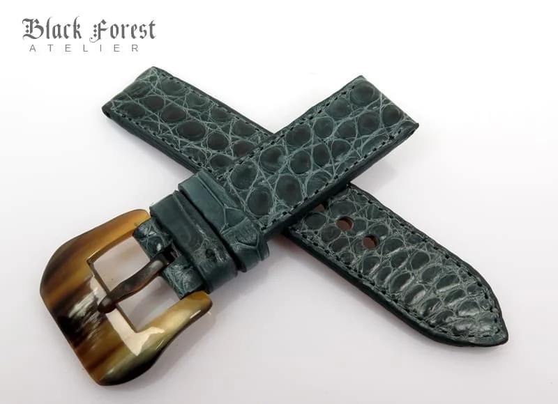 22mm Handmade Genuine Crocodile Belly Strap QK82