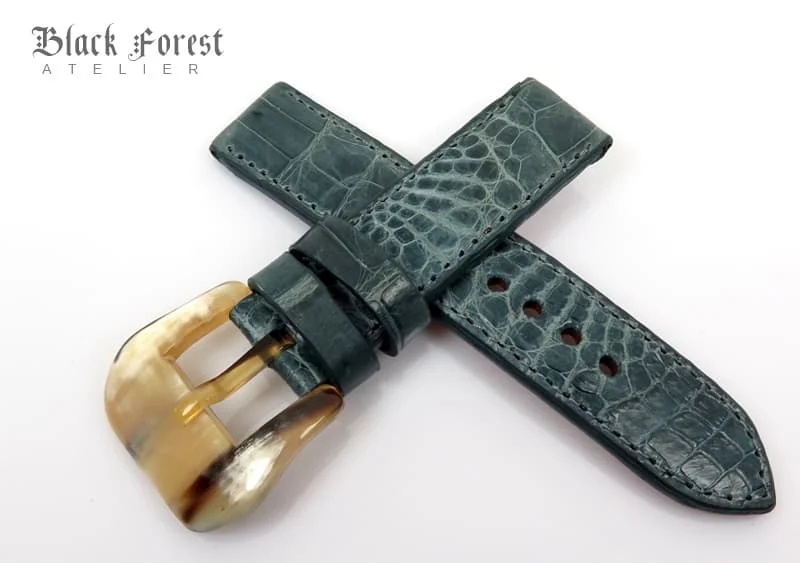 22mm Handmade Genuine Crocodile Belly Strap QK83