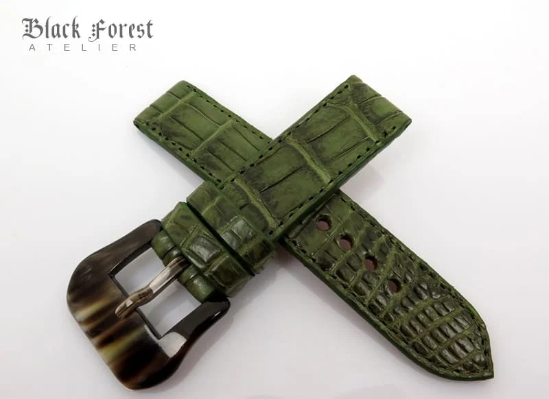 22mm Handmade Genuine Crocodile Belly Strap QK85