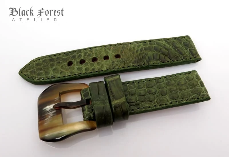 22mm Handmade Genuine Crocodile Belly Strap QK86 – image 3