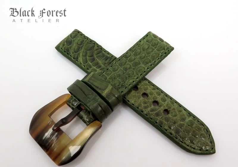 22mm Handmade Genuine Crocodile Belly Strap QK86