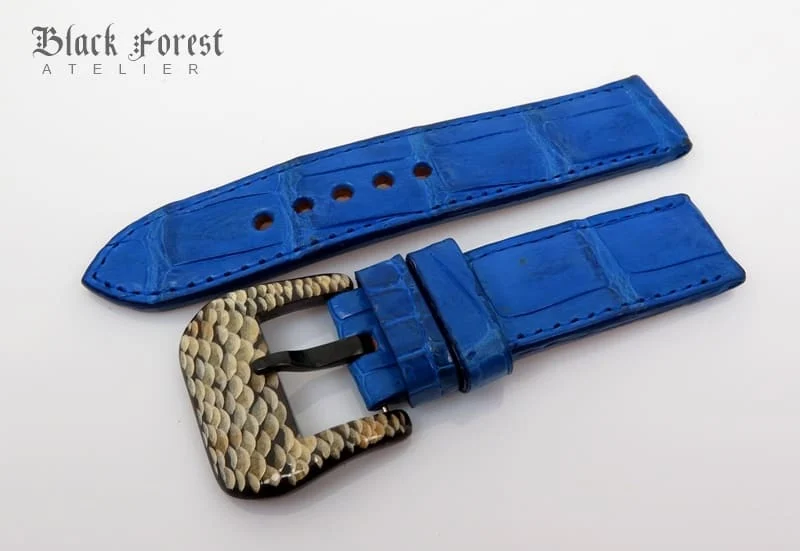 22mm Handmade Genuine Crocodile Belly Strap QK87 – image 3