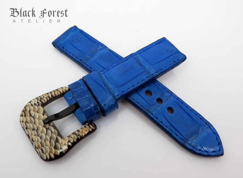 22mm Handmade Genuine Crocodile Belly Strap QK87