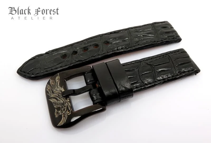 22mm Handmade Genuine Crocodile Belly Strap QK88 – image 3