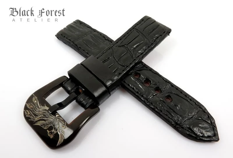 22mm Handmade Genuine Crocodile Belly Strap QK88