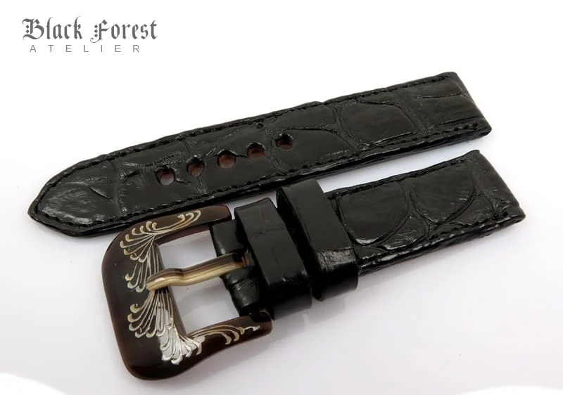 22mm Handmade Genuine Crocodile Belly Strap QK89 – image 3
