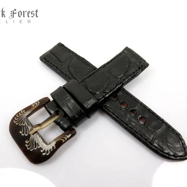 22mm Handmade Genuine Crocodile Belly Strap QK89