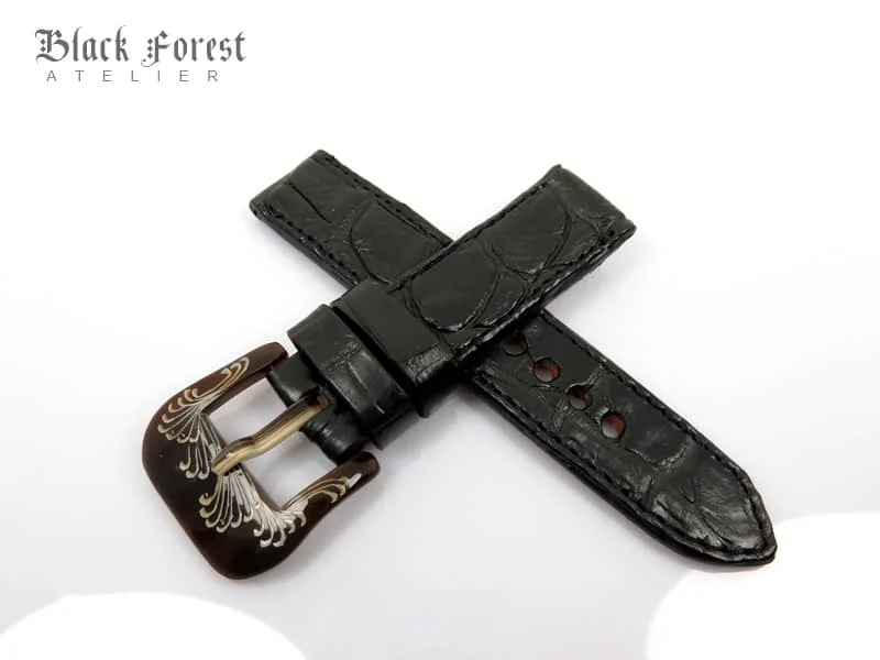 22mm Handmade Genuine Crocodile Belly Strap QK89