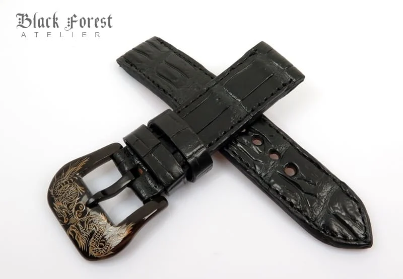 22mm Handmade Genuine Crocodile Belly Strap QK91