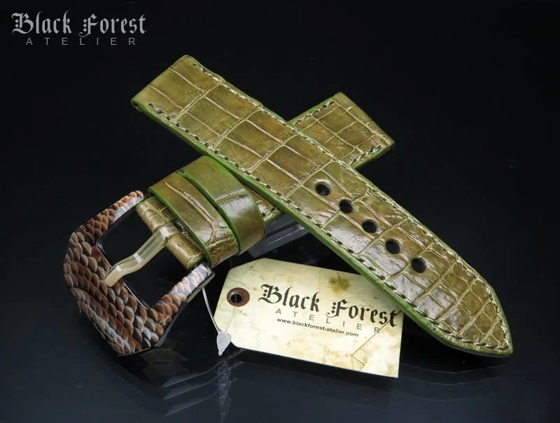 24mm Handmade Genuine Alligator Belly Strap 216-219