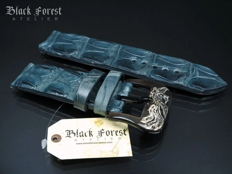 26mm Handmade Genuine Alligator Double Hornback Strap Nr239 – image 3