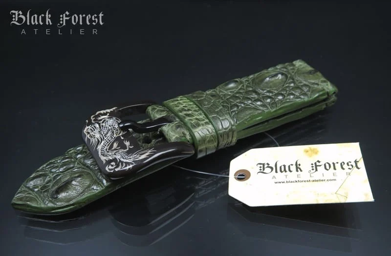 26mm Handmade Genuine Alligator Double Hornback Strap Nr243 – image 4