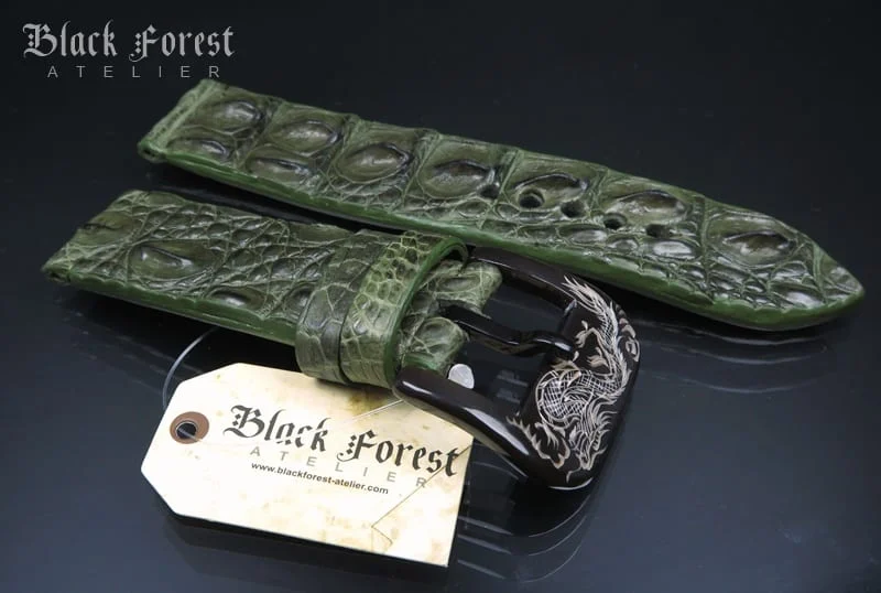 26mm Handmade Genuine Alligator Double Hornback Strap Nr243 – image 3