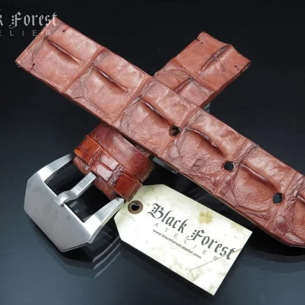 26mm Handmade Genuine Alligator Double Hornback Strap Nr247