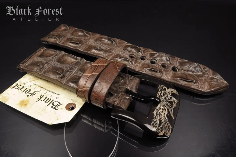 26mm Handmade Genuine Alligator Double Hornback Strap Nr252 – image 3