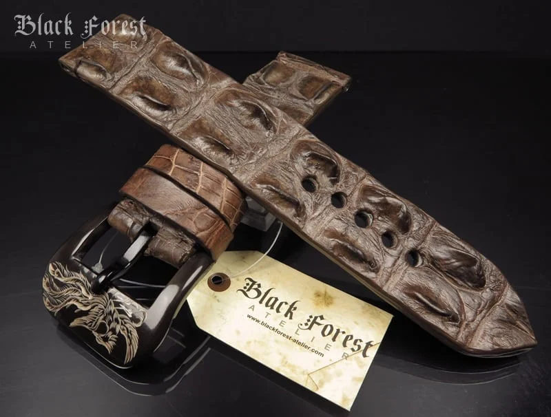 26mm Handmade Genuine Alligator Double Hornback Strap Nr252