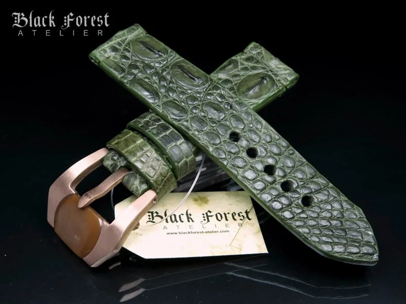 24mm Handmade Genuine Alligator Hornback Strap Nr274