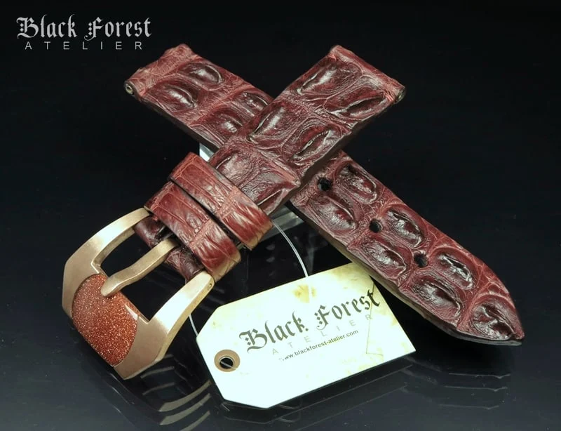 24mm Handmade Genuine Alligator Hornback Strap Nr282