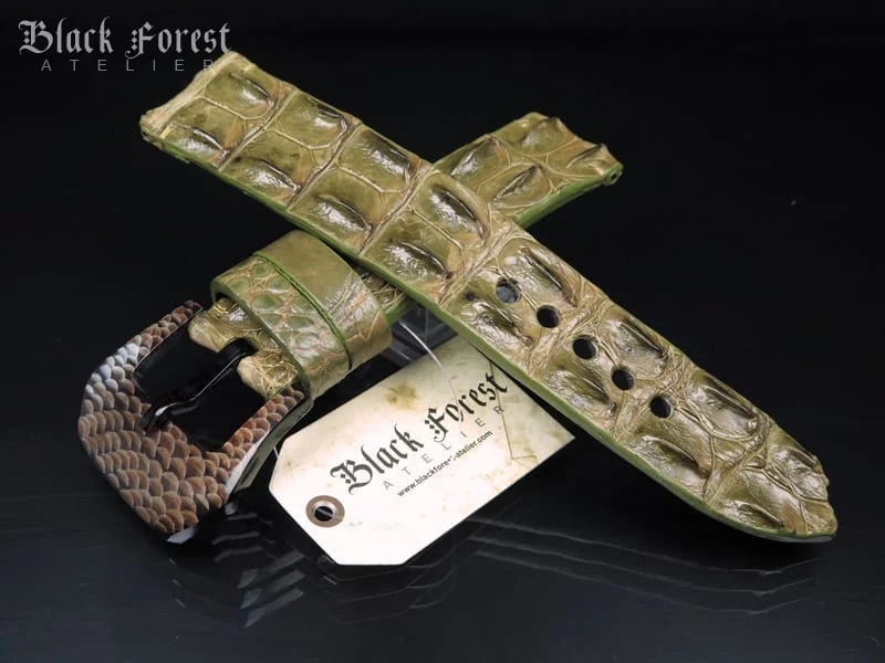 24mm Handmade Genuine Alligator Hornback Strap Nr292