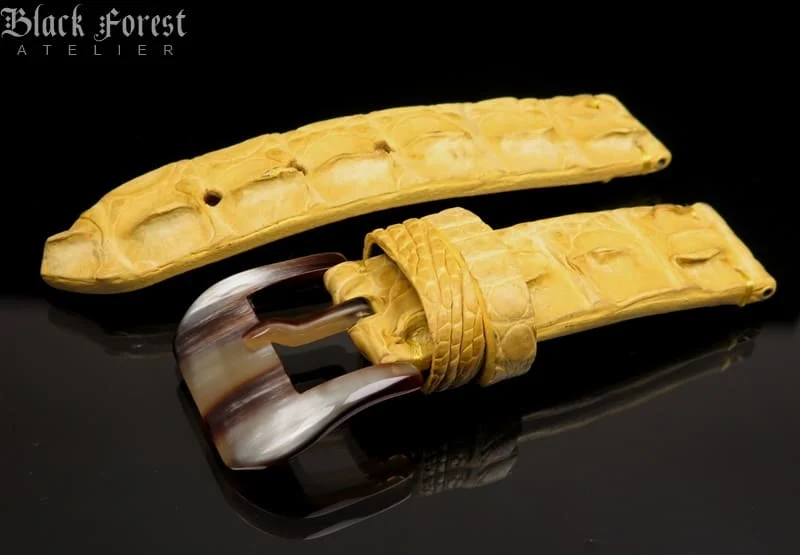 24mm Handmade Genuine Alligator Double Hornback Strap YN21 – image 3
