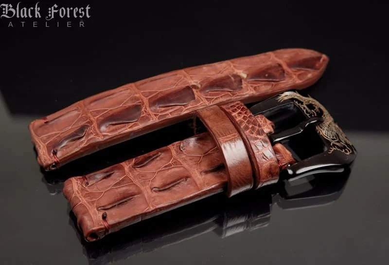 24mm Handmade Genuine Alligator Double Hornback Strap YN25 – image 3