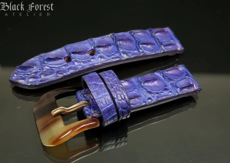 24mm Handmade Genuine Alligator Double Hornback Strap YN30 – image 3