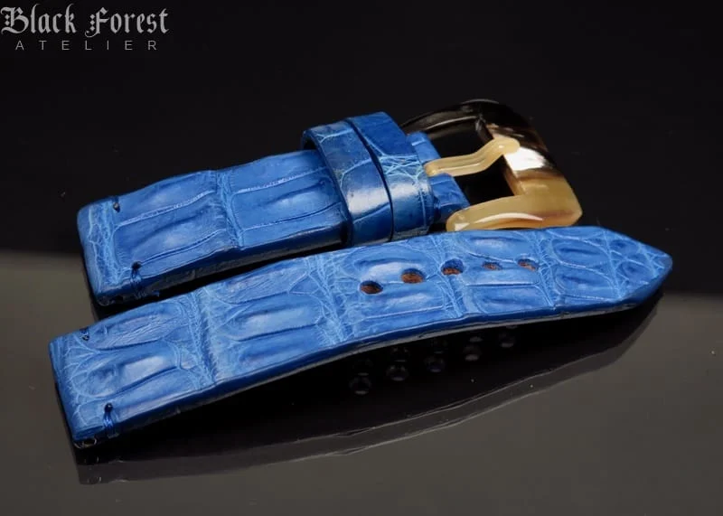 24mm Handmade Genuine Alligator Double Hornback Strap YN32 – image 3