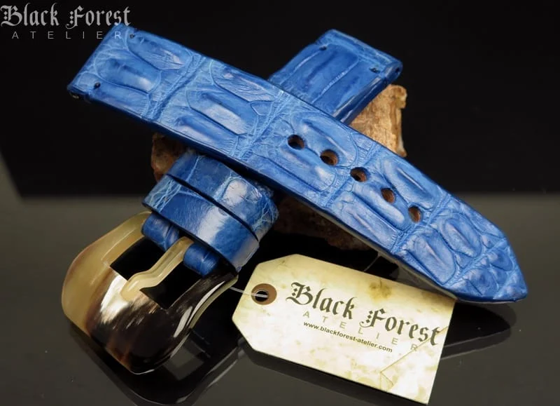 24mm Handmade Genuine Alligator Double Hornback Strap YN32