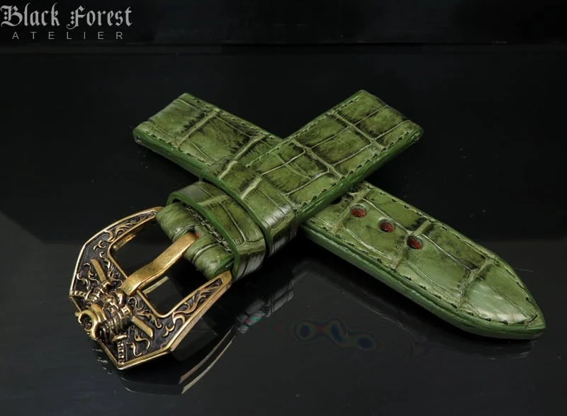 24mm Handmade Genuine Alligator Belly Strap YN69