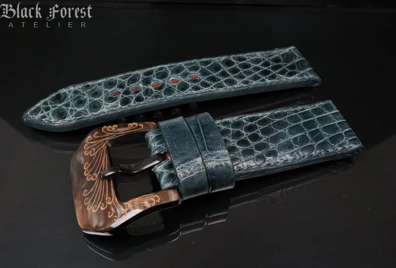 24mm Handmade Genuine Alligator Belly Strap YN71 or 73 or 74 or 75 or 76 or 77 – image 3