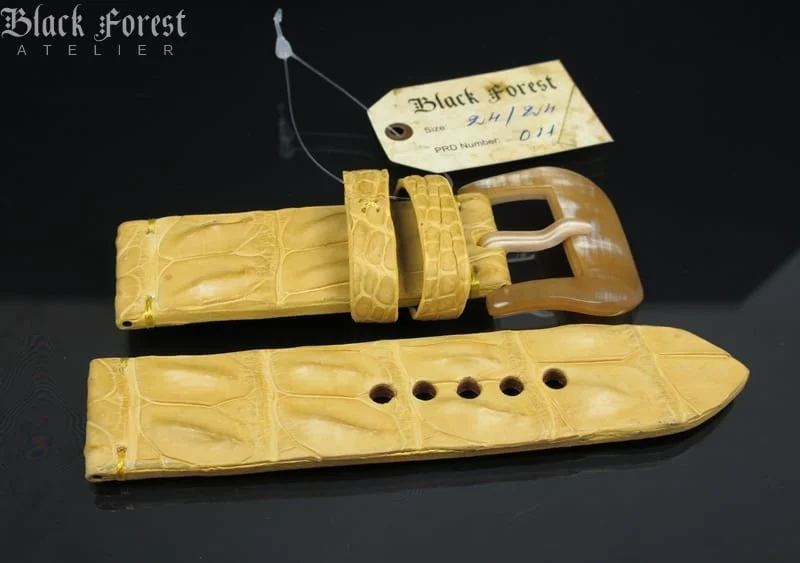 24mm Handmade Genuine Alligator Double Hornback Strap YN11 – image 3