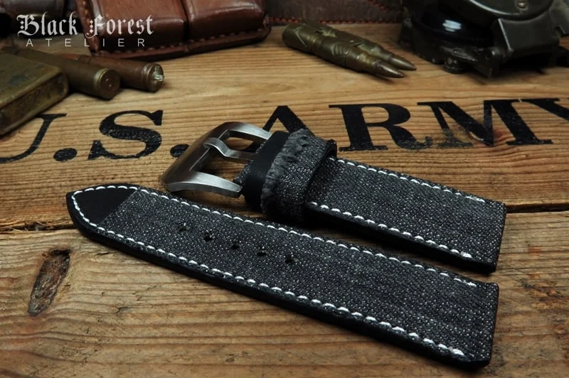 Jeans-auf-Leder-Uhrenarmband Nr300 – Bild 2