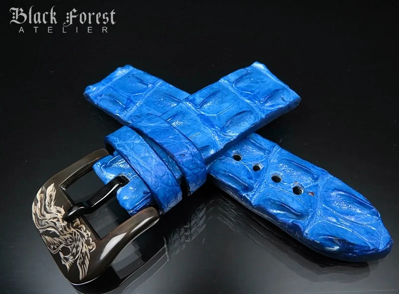 26mm/26mm Handmade Genuine Alligator Double Hornback Strap Nr410