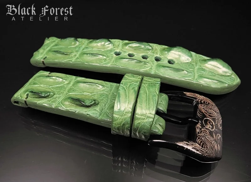 26mm/26mm Handmade Genuine Alligator Double Hornback Strap Nr411 – image 3