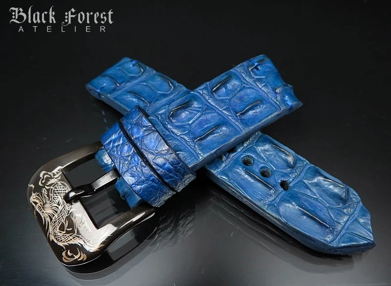 26mm/26mm Handmade Genuine Alligator Double Hornback Strap Nr412