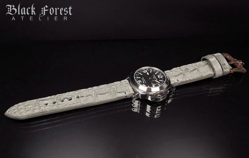 24mm/24mm Handmade Genuine Alligator Double Hornback Strap Nr416 – image 4