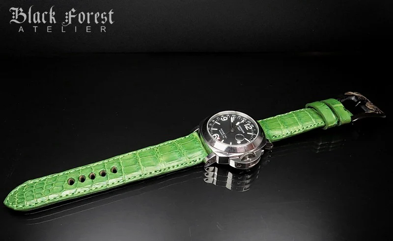 24mm/22mm Padded Handmade Genuine Alligator / Crocodile Belly Strap for Panerai Nr.423 – image 4