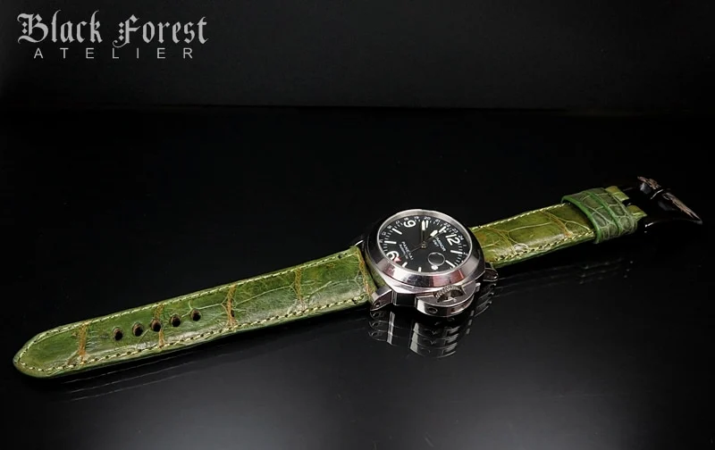 24mm/22mm Padded Handmade Genuine Alligator / Crocodile Belly Strap for Panerai Nr.424 – image 4