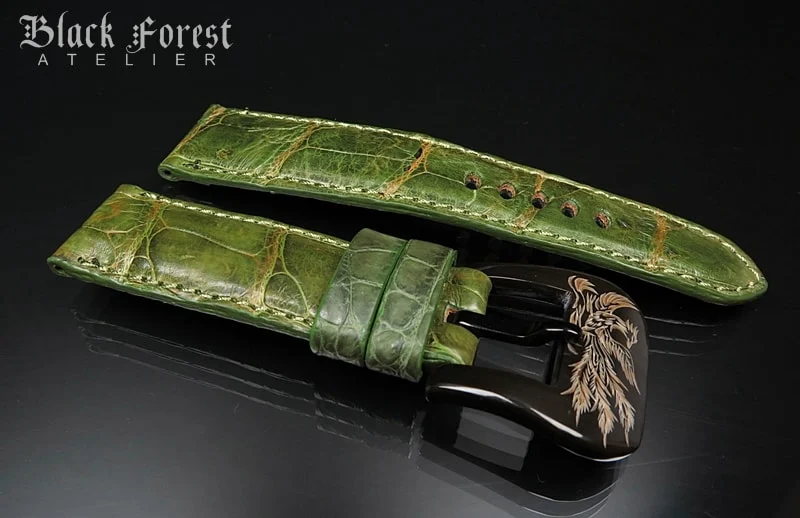 24mm/22mm Padded Handmade Genuine Alligator / Crocodile Belly Strap for Panerai Nr.424 – image 3